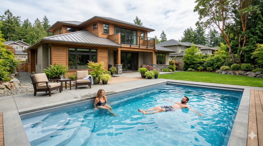 Saltwater fiberglass pools Aqua flow pools