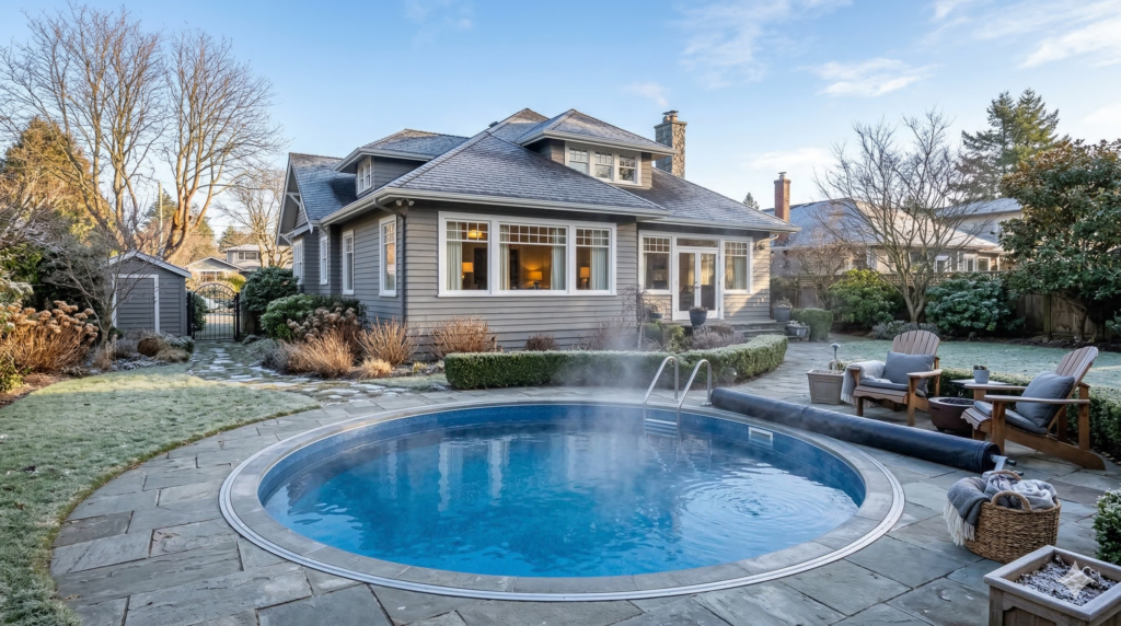 Heated Fiberglass Pools: Extending Your Swim Season on Vancouver Island Gemini Generated Image laffd5laffd5laff